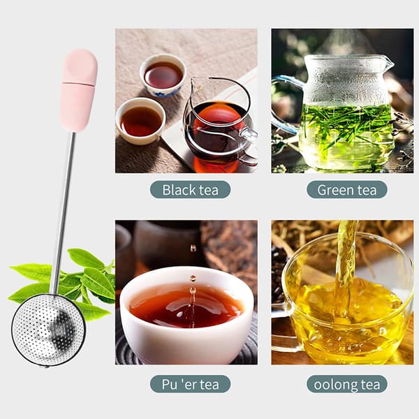 Bærbar 304 rustfrit stål roterende te-infuser og kaffegrumsfilter B