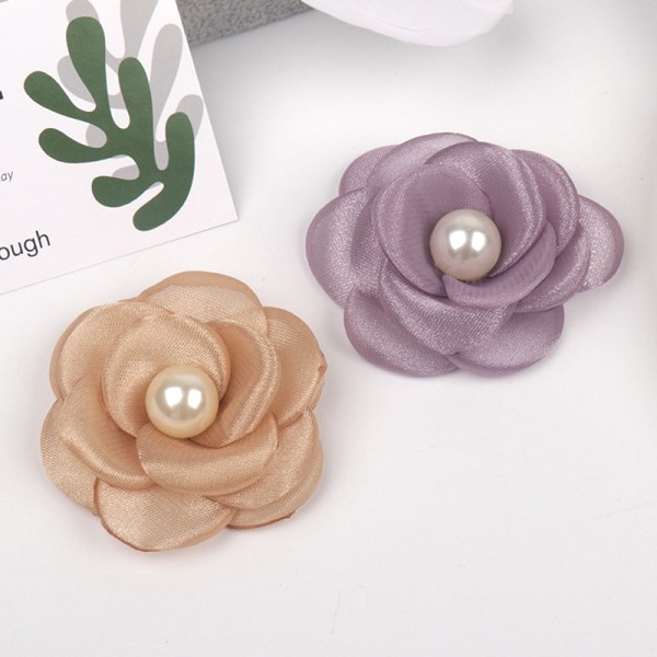 1 Stk 5cm Mesh Gaze Blomster For DIY Bryllupsfest Klær Sko Gray