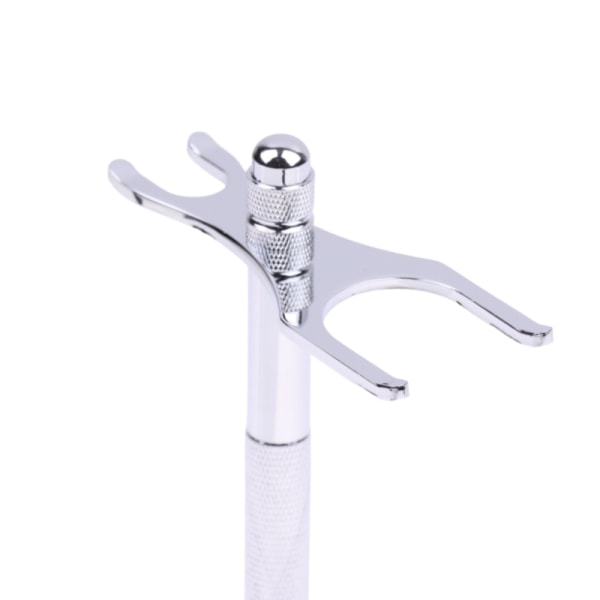 Mænd Stål Safety Razor Stand Double Edge Razor Art Holder Barbering Silver
