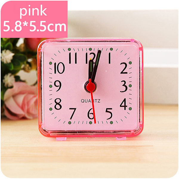 e Studentervækkeur Firkantet sengebords kompaktur Desktop Deco Pink