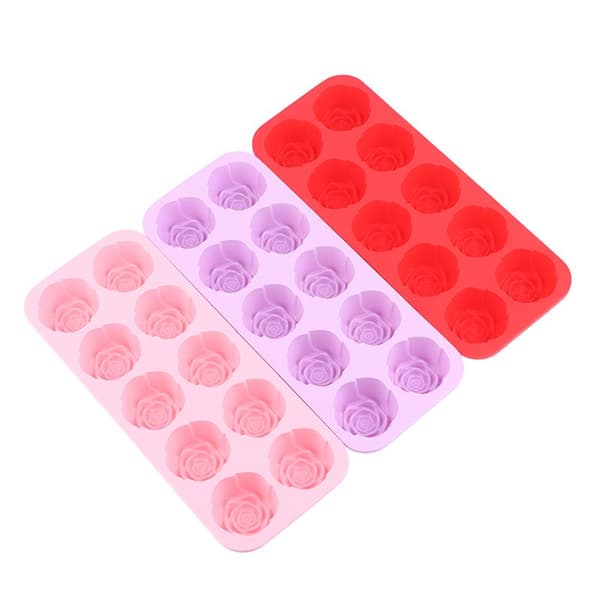 10-hulrum Silikone Rose Kageform Nonstick Bageform Til DIY S Red