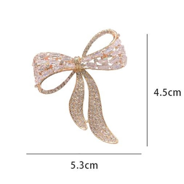 Sløyfe Rhinestone Brosje Kvinne Enkel Personlighet Pin Anti-li