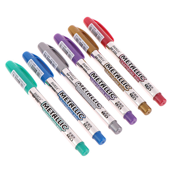 DIY Metallic Vattentät Permanent Paint Marker Pens Gold And Si Silver