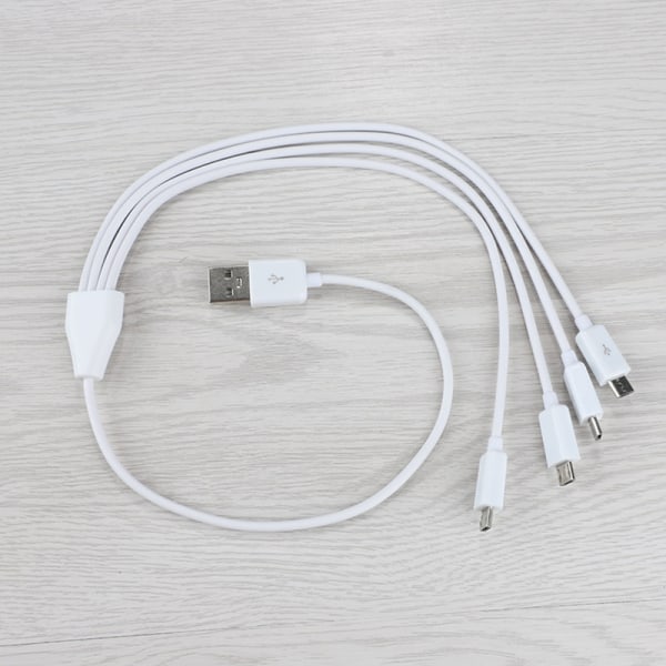 0,5M 4 Port Micro USB til USB Splitter Ladekabel til Smartp White