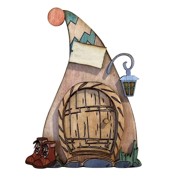 Mini Hemdekorationer Trä Fairy Elf Door Fairy Tale Gate Doo A5
