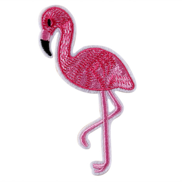 10 STK Flamingo Patch Broderet Sy Strygning På Taske Stof Appliqu