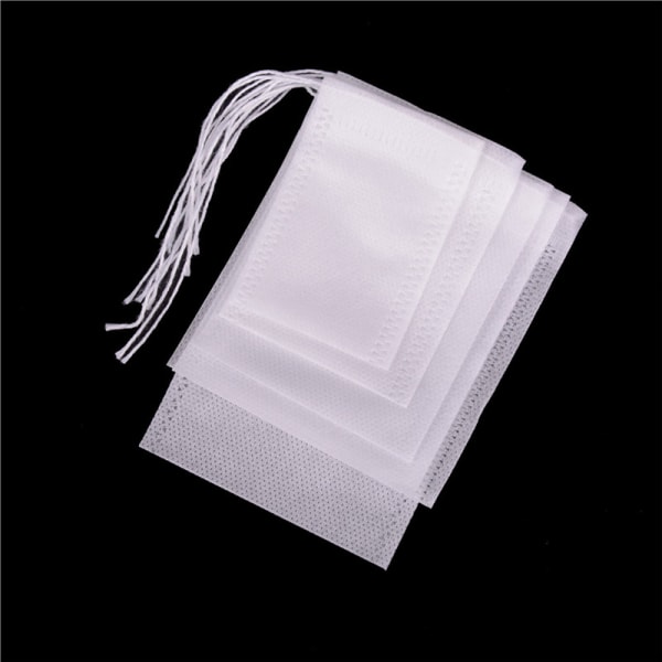 100 stk Non-woven tomme teposer String Heat Seal Filter Paper He 8*12cm