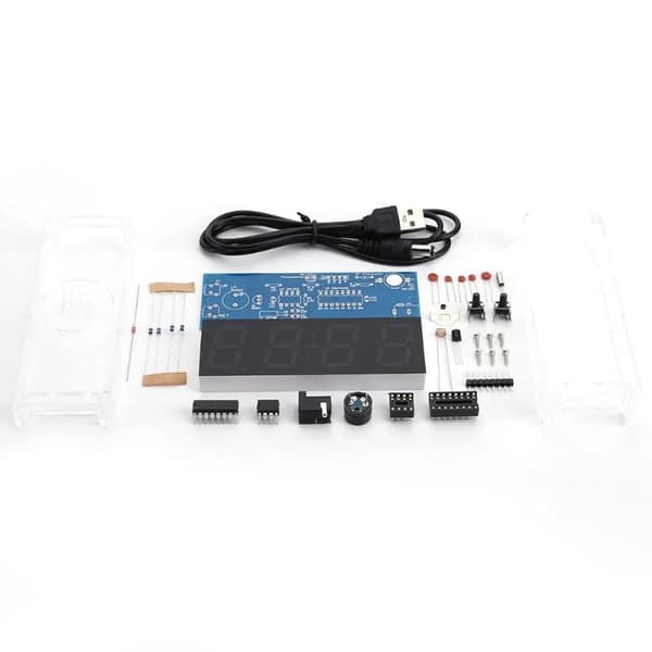 DIY elektroninen kellon LED MCU -sarja ajan valonsäädöllä ja lämpötilalla A2
