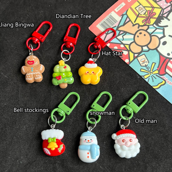 Julenøglering Santa Snowman Doll Pendant Xmas Tree/Sok K D