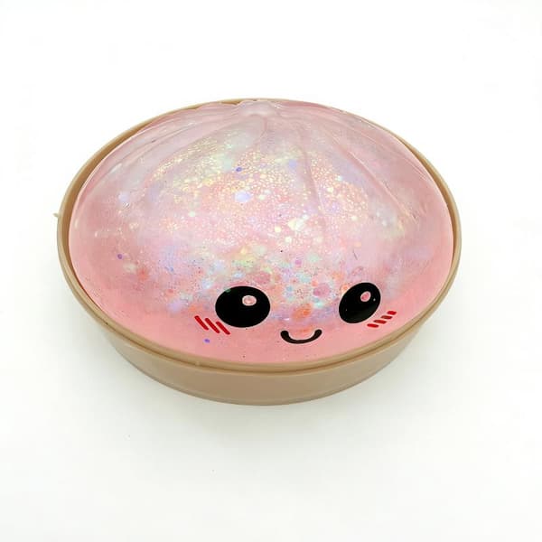 Overdimensjonerte Regnbue Dumpling Squishies Myk Sakte Rebound Sensorisk Pink