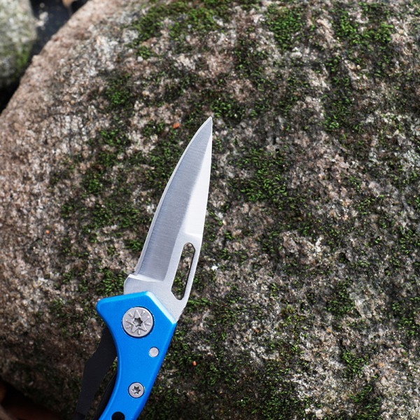 Bærbar mini-lomme nøkkelring multifunksjon sammenleggbar rustfri Blue