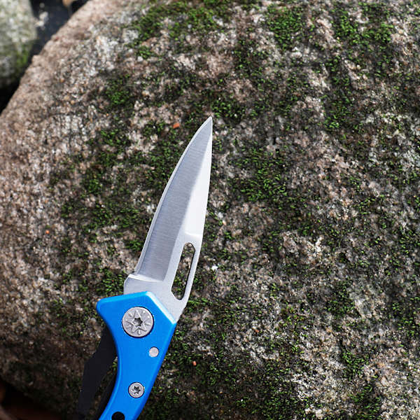 Bärbar Mini Pocket Nyckelring Multifunktion Vikbar Rostfri Blue