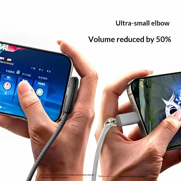 100W USB til Type C hurtiglading 90° albue datakabel PD USB C B