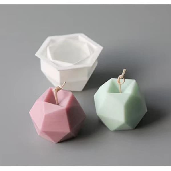 8-hulrum diamant polygonal silikone kageform fransk dessertform A2