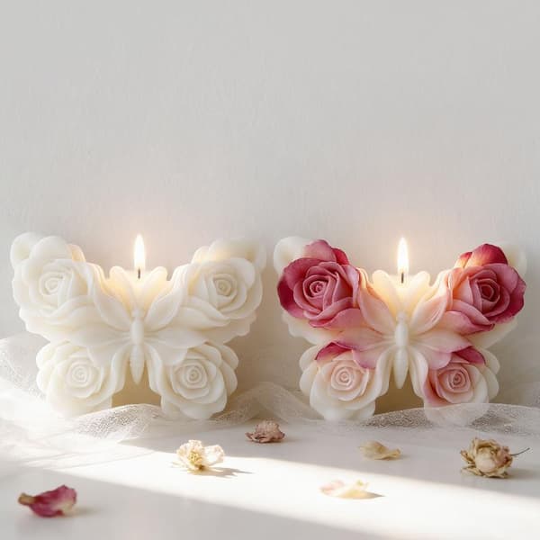Rose- og sommerfugleformet silikoneform A