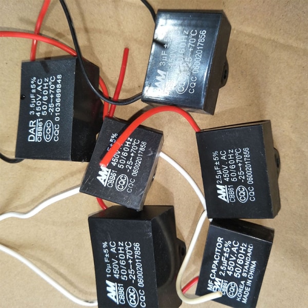 CBB61 450V 1UF -25UF Terminal Tak AC Fläktstartkondensator 2.7uf