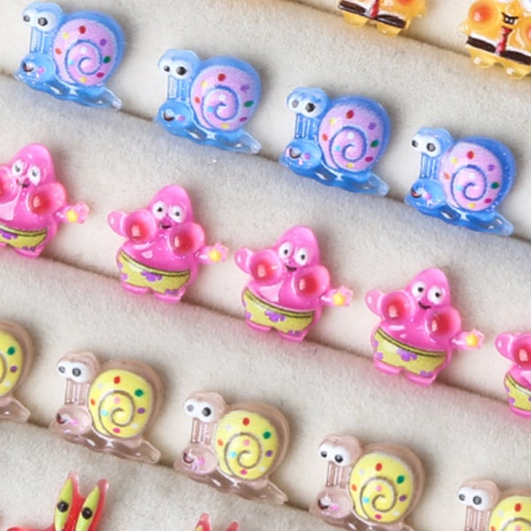 30 stk/sæt Svampebob Pink Søstjerne Nail Charms Kawaii Cartoon 3D