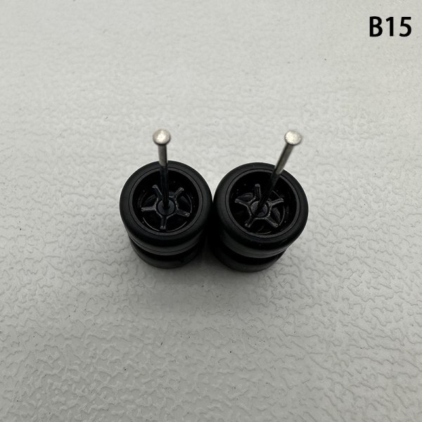 1 Set 1/64 modellbilhjul med gummidäck Modifierade delar Ve B15 5Claws Black