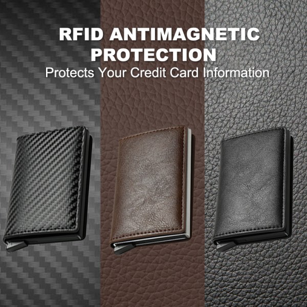 ID Kredittkortholder Veske Lommebøker Anti Rfid Blocking Leather S A6