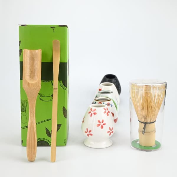 Matcha-tillverkningsverktygssats Bambu Tevisp Teskopa Skål Keramik E 3Pcs