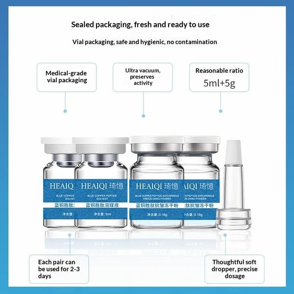 1/5 par Hög renhet 98% Blå kopparpeptid Ansikts Anti-Aging A3