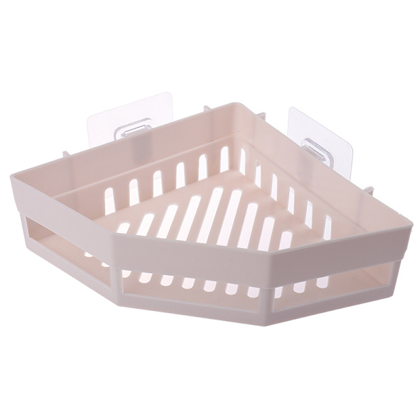 Trekantet bruser Caddy Hylde Badeværelse Hjørne Bath Rack Opbevaring Beige