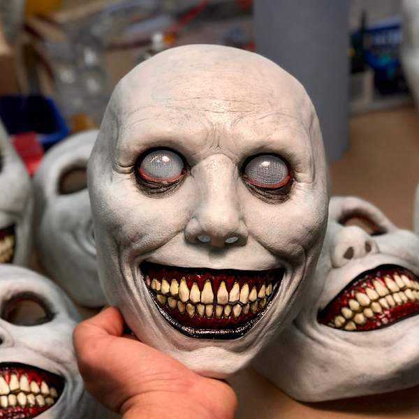 Horror Eksorcisten Smilende ansigt Dæmonmaske Cosplay Ondskab Uhyggelig