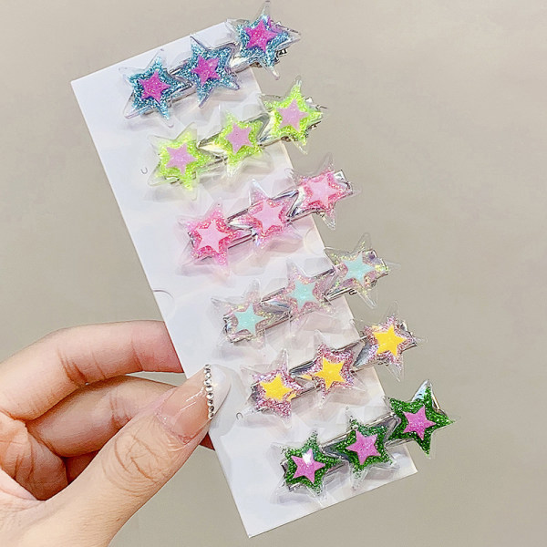 Hiusneula Shiny Star Hair Clip ja Bear Bobby Pin -hiustarvikkeet Pink