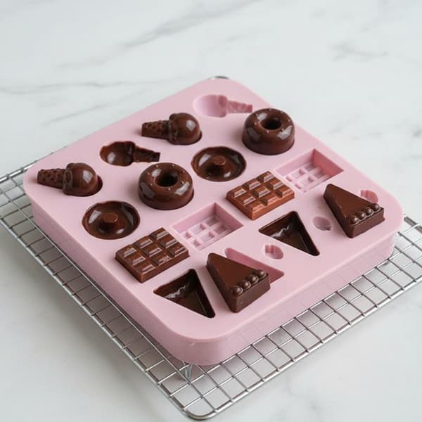 Silikoneforme til Sukkerhåndværk Slik Donuts Fondant Kagepynt Pink