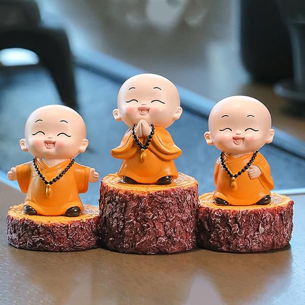 Mini Buddha-statue Små buddhistiske munke Buddhisme-figur Ze A2