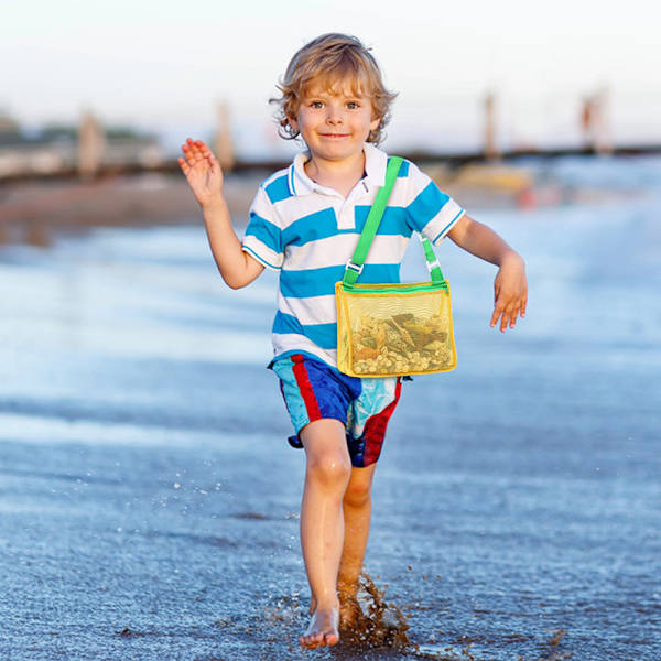 Beach Toy Mesh Bag Børne Shell opbevaringstaske Beach Toy Seashell Ba Pink