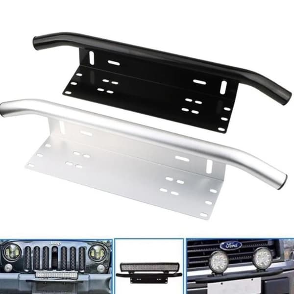 Nummerskilt foran i aluminium, universell tåkelysfeste B Black