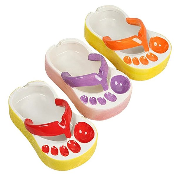 Flip Flops Ketchup Sojasås Dipper Bärbar keramisk salladssås Red