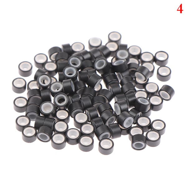 100 Stk Micro Silikone Forede Ringe Links Beads Crimp Beads Hår 4