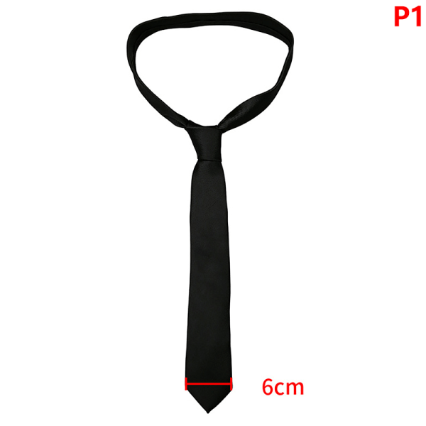 Unisex Black Simple Clip On Tie Sikkerhedslynlås Tie Uniform Shi 1