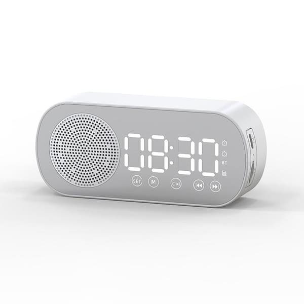 Digital spegelyta väckarklocka FM skrivbordsklocka uppladdningsbar A2