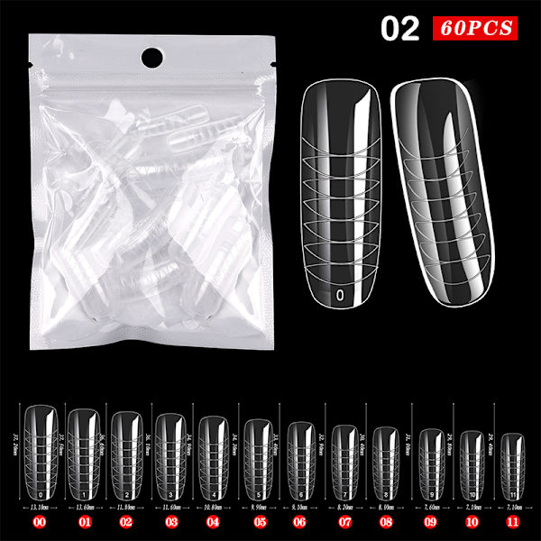60st ABS-förlängningsnagelformer för UV-gellack False Nail Art 2