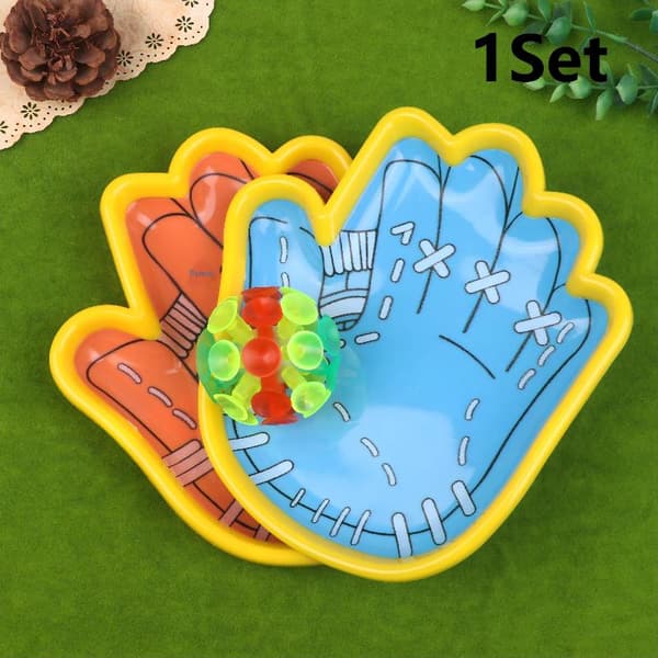 Klibbig bollkastningsspelset Basebollhandskeform Sugbollsleksak 1Set