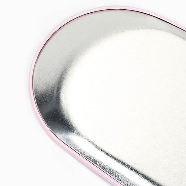 1 PC Rustfrit Stål Bakke Desktop Kosmetisk Opbevaring Smykker Metal Rose red