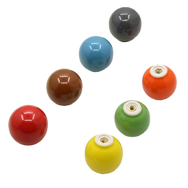 Kulformad keramisk knopp / Barnrumsbyteknopp 33mm Cab orange