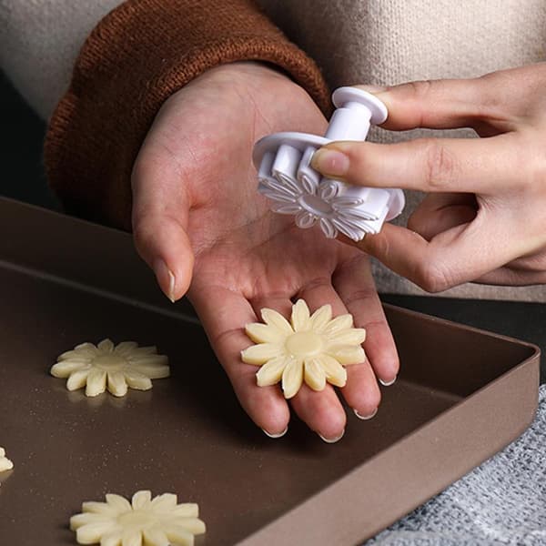 4 stk blomsterkake stempel fondant kakeformer bake dekorasjon