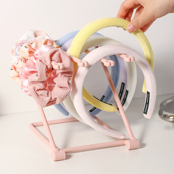 Sammenleggbare plastsmykker display stativer Ring øredobber Hårbånd A Blue