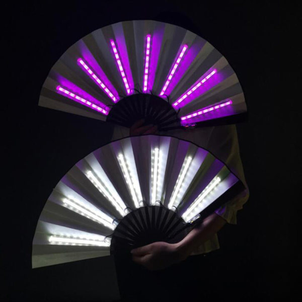 Juhla-LED Fan Valaisin Stage Performance Show Light Up Fan Birt Green