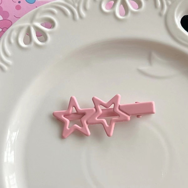 e Sweet Stars Hiusneula Pentagrammi Duck Beak Clip Girls Y2k Hair A Pink