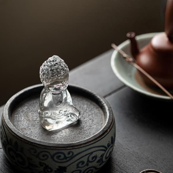 Ch'an Buddha Glasspynt Teborddekorasjoner Teseremoni A