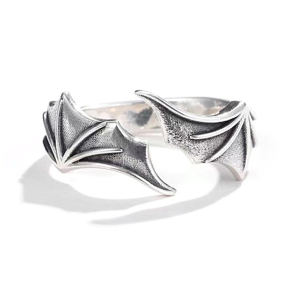 Angel Demon Wing Couples Rings for Women Hip Hop Rings Open Rin B
