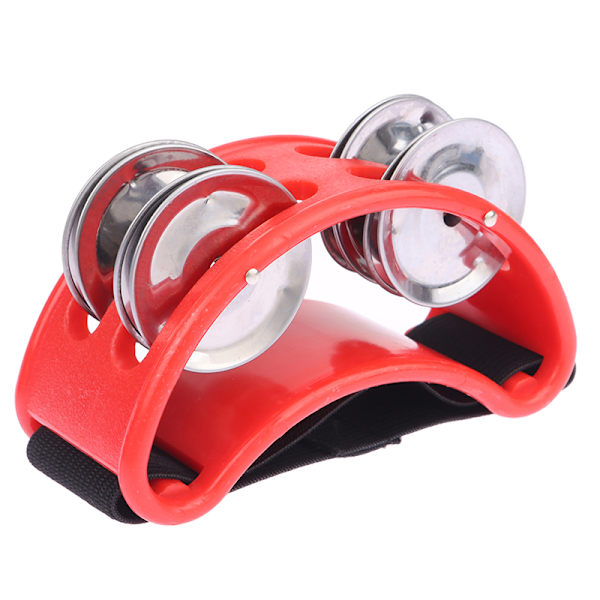 Trommeakkompagnement Fod Jingle Tromme Rattle Tambourine Percussio Red