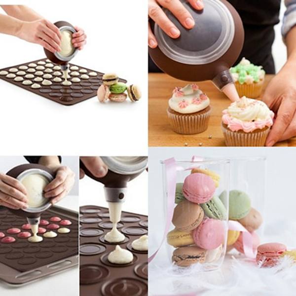 Stor dobbeltsidig macaron makron dessert silikon bakematte