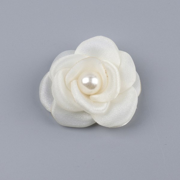 1st 5cm Mesh Gaze Blommor För DIY Bröllopsfest Kläder Skor Beige