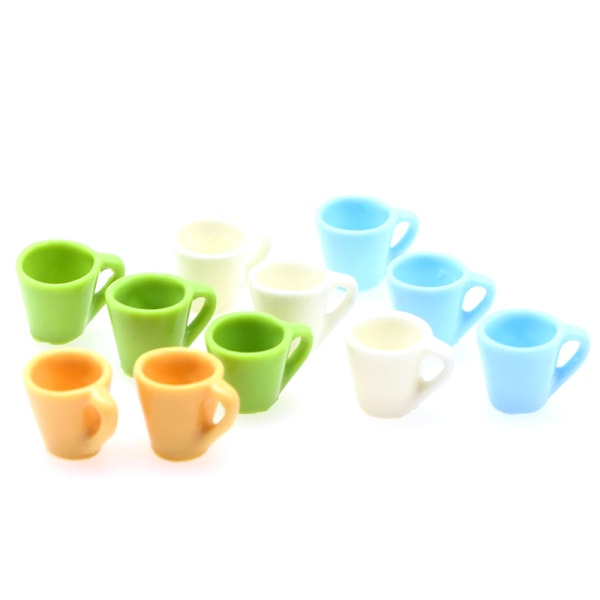 5 stk 1:12 Dukkehus Miniature Cup Candy Color Vandkrus Drik C White